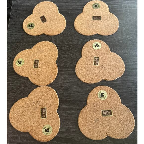 Kane Kutlery Genuine Shell Craft‎ 6 Shell Coasters Made In Philippines Cork Back - Picture 4 of 11